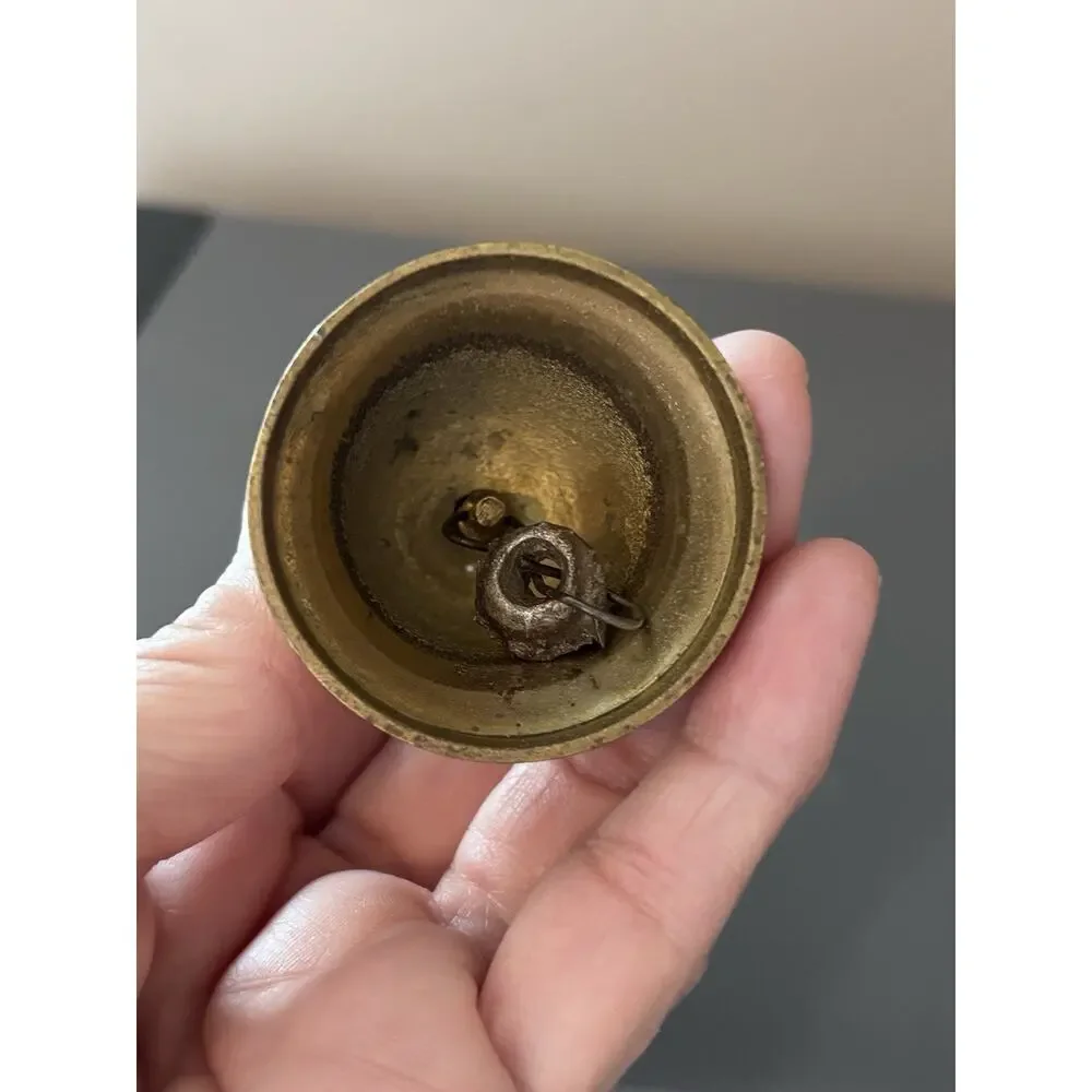 VTG Small Brass Bell Ribbed Farmhouse Boho Cottage 3.75